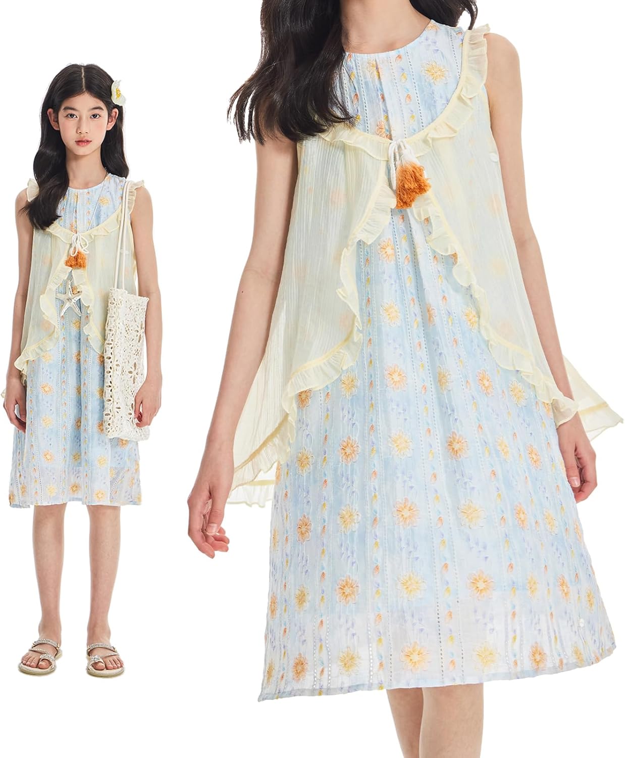 七五三着物 3歳女の子3歳女の子 被布セット 二段重ね衿 刺繍半 七五三